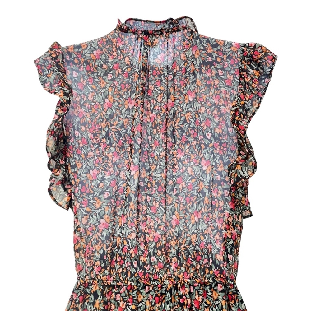 BB Dakota by‎ Steve Madden Women XS Darcy Chiffon Floral Maxi Tiered Dress - Picture 9 of 12
